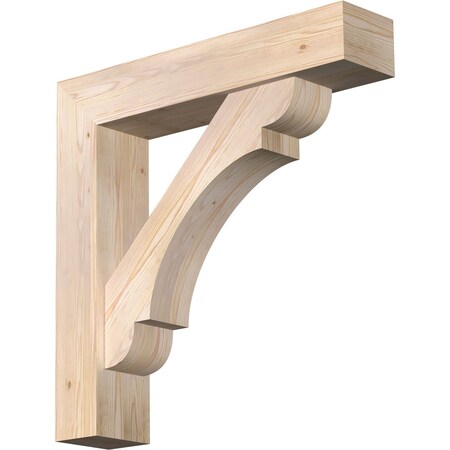 Ekena Millwork Olympic Block Smooth Bracket w/ Offset Brace, Douglas Fir, 7 1/2"W x 36"D x 36"H BKT0806X36X36OLY05SDF